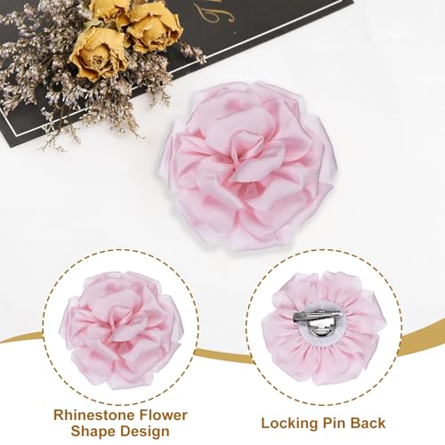 PATIKIL シルクサテンフラワーブローチピン4