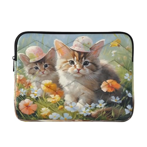 Funda para portátil de 13-14 pulgadas impermeable con diseño de gatos