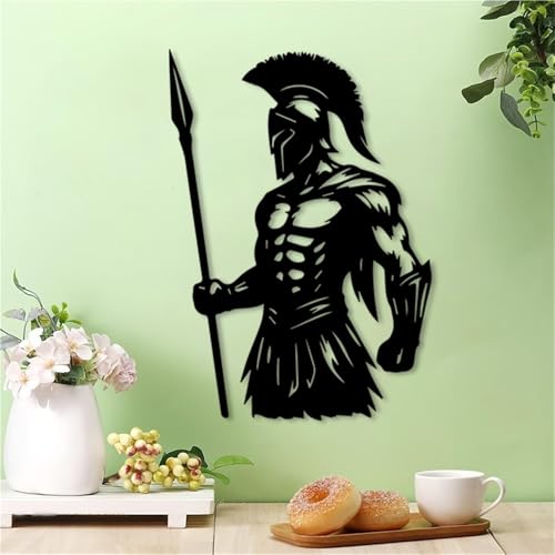 Spartan Gladiator Metal Wall Art, Greek Warrior Mural, 12in