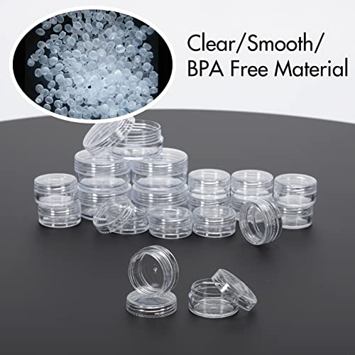 ZEJIA Sample Containers, Tiny Sample Jars with Lids, 5 Gram Cosmetic Containers with lids, Clear Lip Balm Containers (50 Pieces)3