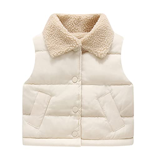 Kids Down Cotton Vest Jacket Fleece Thicken Coat for Boys Girls Windproof Winter Outwear Vest 2~7 Years