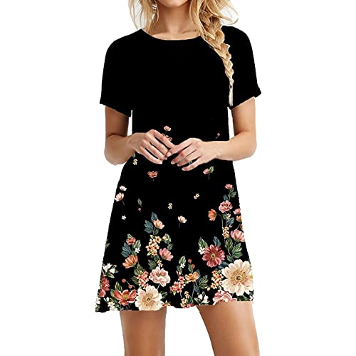 Jupe imprimée florale sur robe décontractée pour femme légère et fluide