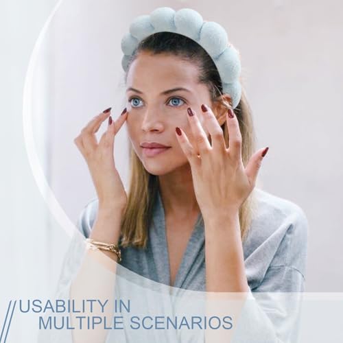 DRESHOW Spa Headband for Women Sponge Headband for Washing Face Clouds Soft Terry Cloth Makeup Skincare Headbands - Image 3