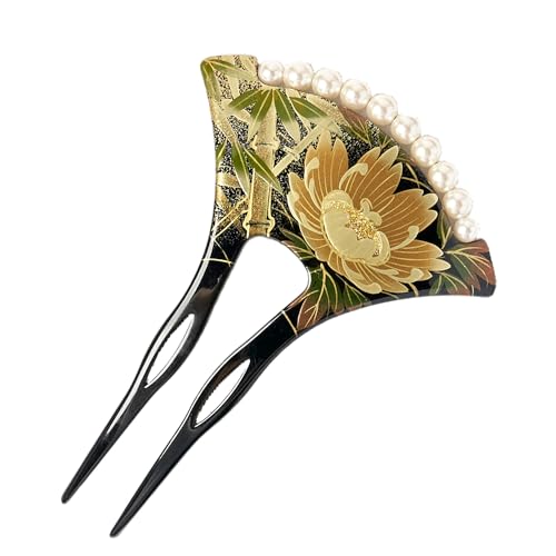 かんざし 留袖 蒔絵 髪飾り パール 結婚式 母親 簪 牡丹 日本製 kanzasi 30代 40代 50代 60代 Watmosphere ワトモスフィア 8w506 - Watmosphere - 商品画像