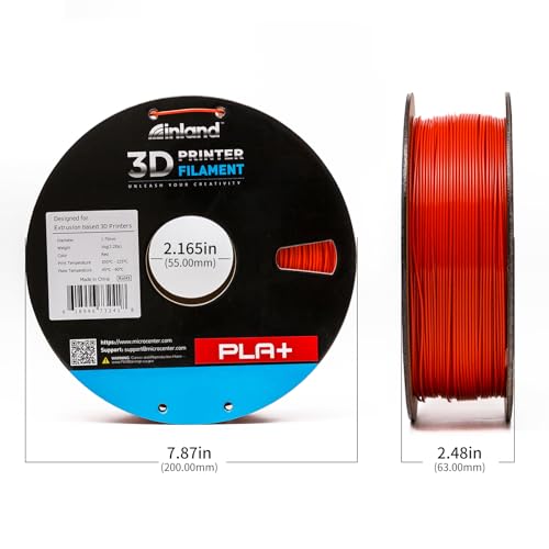 Image of INLAND Micro Center PLA+ 3D Printing Filament 1.75mm - PLA Pro Dimensional Accuracy + /- 0.03 mm - 1kg Cardboard Spool (2.2 lbs) (1 Pack Red, 1.75mm)