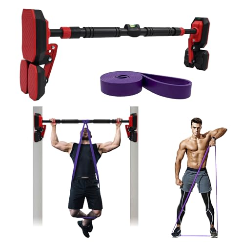 Barre de traction de musculation réglable et résistante avec élastique