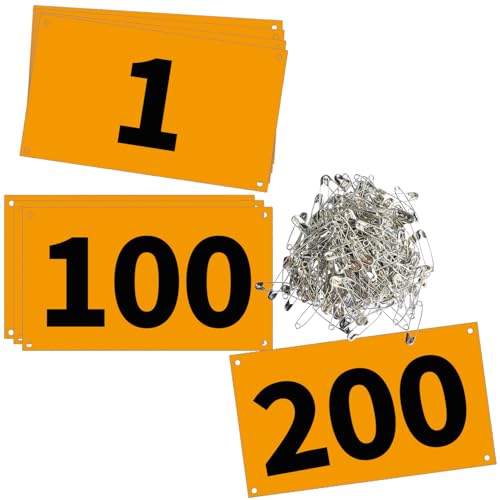 UISKOOPW Race Bib Numbers for Tryouts,Running Bibs for Races, Marathon Bibs,Tyvek Racing Bibs with Pins,Track...