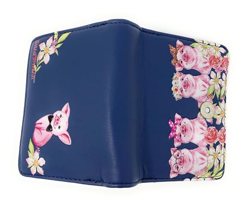 Shag Wear Piggies at Market Small Pig Wallet for Women and Teen Girls Vegan Faux Leather Grey 4.5"3