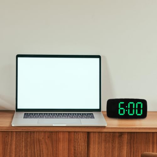 Horloge de bureau numérique LED verte avec affichage multifonction élégant