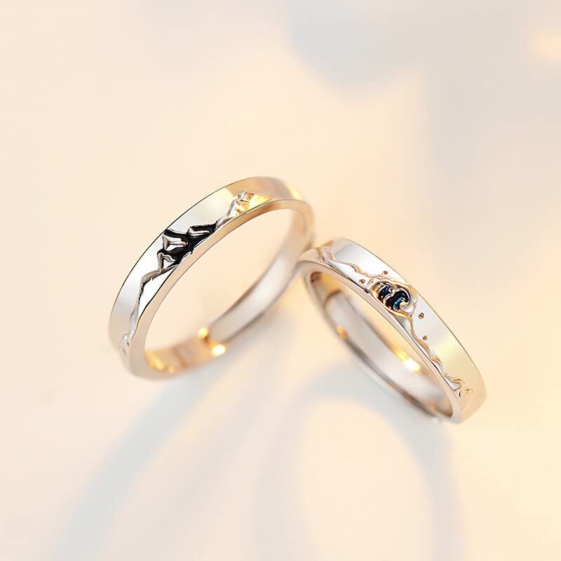 Fashion Exquisito Rings de Color Dorado para Mujeres Personalidad Simple Romántica Eternidad Anillo de Parejas Regalos de Boda Resonable, Negro, OZZKI, Blanco, Reacio