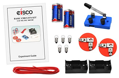Eisco Labs Basic Beginner Circuit Kit for Teaching Series and Parallel Circuits- Switch
