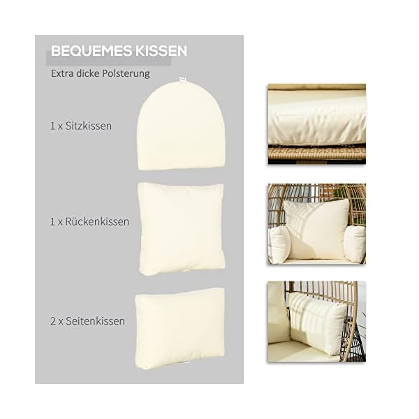 Outsunny Rattansessel in Korbform Khaki