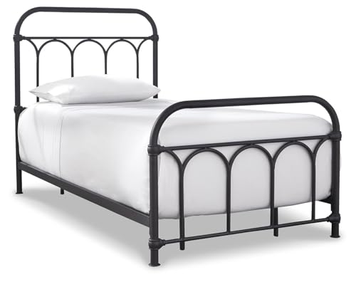 Signature Design by Ashley Nashburg Twin Metal Bed with Headboard, Black - image 1