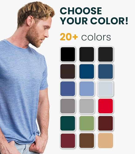 Merino.tech Camiseta Lana Merino Manga Corta Hombre - Camiseta Trekking Hombre Lana Merino Capa Base Ligera (Large, Windsor Blue)