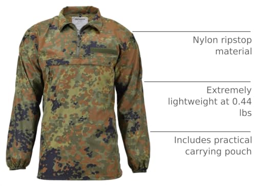 Image of Militar Men's Windshirt TacGear Anorak Lightweight German Army Flecktarn camo Ripstop