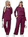 OFEEFAN Women 2 Piece Outfits Fall Fashion Long Sleeve Tracksuit Winter Travel Sweatsuits Loose Wide Leg Loungewear Trendy Airport Resort Wear Women's Vacation Track Suit Purple XXL