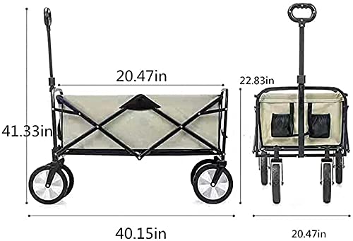 Campingwagen,zusammenklappbar,Gartenwagen,Gartenwagen,Einkaufswagen für den Außenbereich,Strandwagen mit All Terrain Rädern und Bremssystem – Bild 6