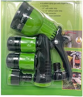 Juego de pistola de pulverización de jardín, juego de 5 pistolas de pulverización, 8 funciones, conector de manguera, herramienta de riego de agua, pistola de pulverización y adaptador de manguera Juego de pistola de pulverización de jardín, juego de 5 pistolas de pulverización, 8 funciones, conector de manguera, herramienta de riego de agua, pistola de pulverización y adaptador de manguera