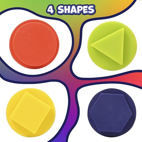 READY 2 LEARN Triangle Grip Stampers - Geometric - Set of 4 - Playdough Accessories - Easy-Grip Art Supplies - Paint Stamps for Kids by READY 2 LEARN - Image 4