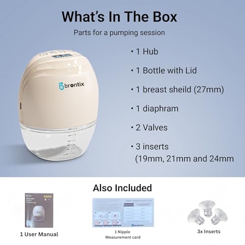 Image of BRONTIX S2 Wearable Breast Pump Electrical | Hands Free Electric Breastfeeding Pump | 3 Modes & 12 Speed Levels | Electric Breast Pump for Feeding Mothers | Automatic