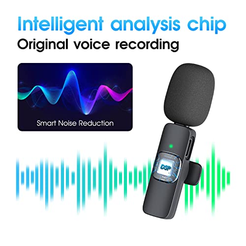 Kopdkes Professional Wireless Lavalier Microphone For Iphone Ipad, Plug-Play 2.4G Ultra-Low Delay-Built-In Noise Reduction Chip-Lapel Microphone For Video Recording, Interview, Podcast, Vlog, Youtube #TOP2