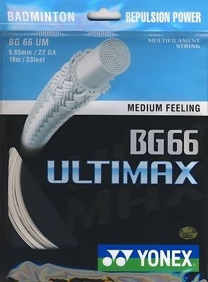 Yonex - BG 65 10Mts Badminton String, BG66 ULTIMAX White