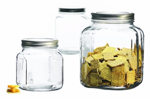 Anchor Hocking 3-Piece Glass Cracker Jar Canister Set