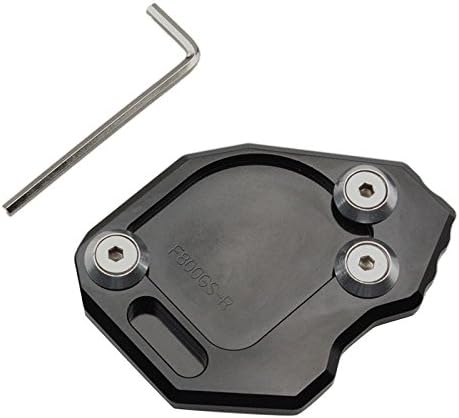 FXCNC Racing Aluminum CNC Motorcycle Side Stand Plate Kickstand Extension Pad Compatible with B.M.W F800R 2009-2014, HP2 Sport 2008-2010, R1200S 2006-2008