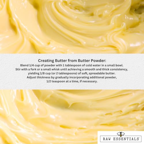 Raw Essentials Butter Powder - Buttery and Savory - Use for Cooking, Baking, and Flavoring - 7 Ounce Bottle - Thumbnail 4