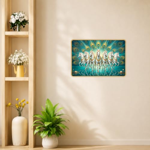 Image of 7 Running Horses Vastu Photo Frame, 8x12 Inch