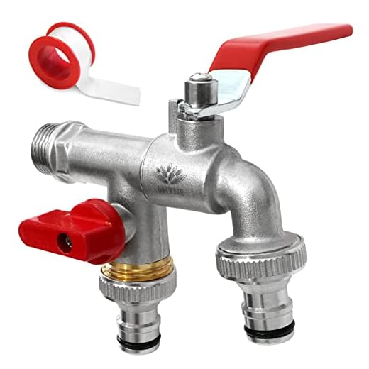 Double Water Tap with Hose Connectors
