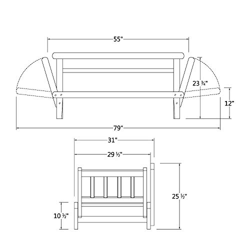 Cambridge Casual Solid Wood Brion Futon Daybed, Black/Ivory #TOP7