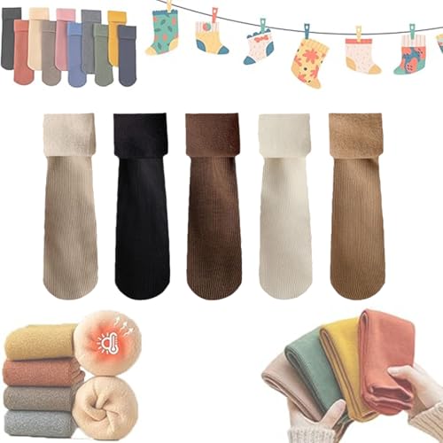 Forcharm Janemore Fleececozy - Ultra Soft Velvet Slim Thermal Fleece Cozy Socks