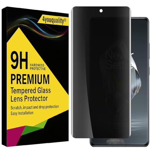 Image of 4youquality (1Pack Privacy Tempered Glass for Oneplus 12R | Curved UV Privacy Screen Protector Guard | Full Screen Coverage /Anti Spy /HD /Easy Application | Fingerprint Working /9H Hardness (asvas)