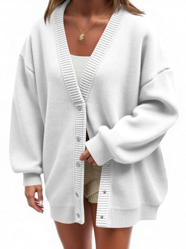 Cicy Bell Womens Oversized Chunky Cardigan Sweaters Trendy Button Down