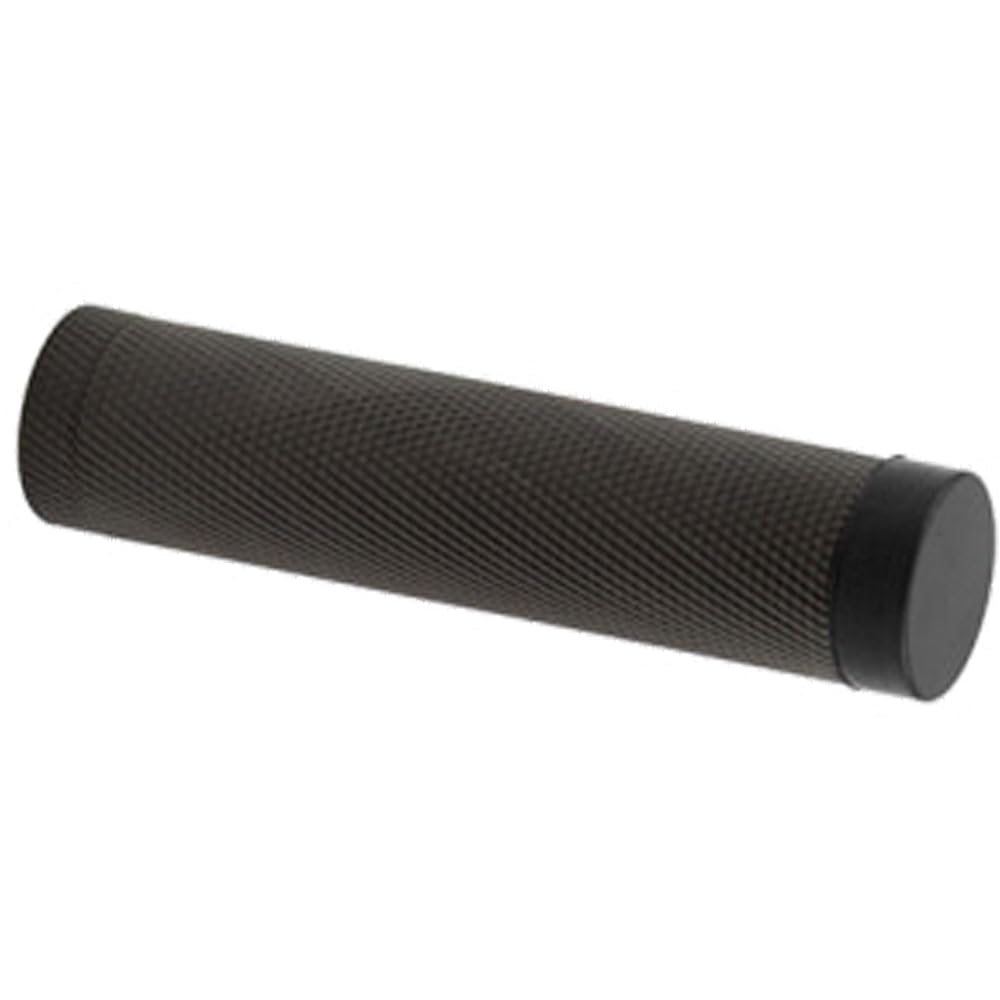 Elegant Knurled Wall-Mounted Door Stop in Dark Bronze Finish - Solid Brass & Rubber Stopper