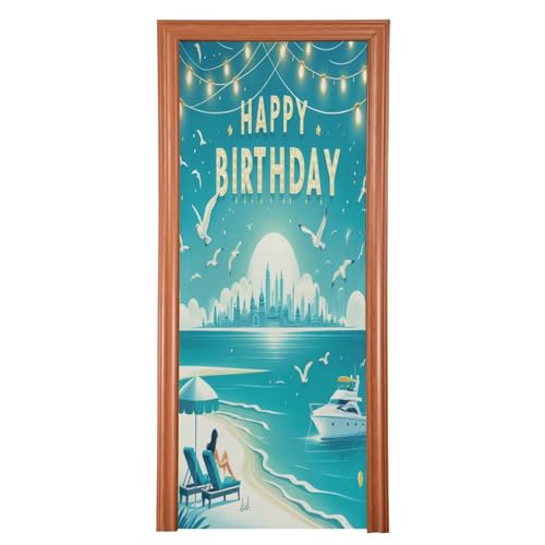 FLildon Birthday Theme Door Cover Decoration, Party Accessory Porch Decor for Festive Ornament Room Door Covers 32 x 79 Inch