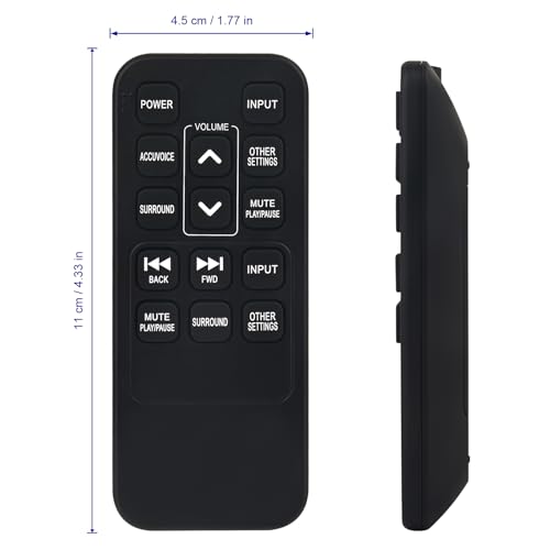 Replacement Remote Control, Fit for ZVOX AccuVoice TV Speaker AV455 AV120