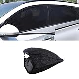 Yctze Premium-Auto-Sonnenschutz-Netzvorhang – Schwarzes Mesh-Moskitonetz für Seitenfenster – Sonnenschutzabdeckung und Insektenschutz – – Perfekt für Alle Fahrzeugtypen (Vorderseite)