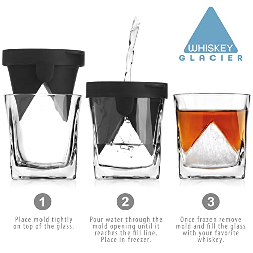 Godinger Whiskey Glass Gift Set, Whiskey Glasses And Silicone Ice Mold, Whiskey Glacier, Old Fashioned Whiskey Glass Tumbler And Ice Form Wedge, Glass Cups, Whiskey Drinking Glasses, Gifts For Men #TOP2