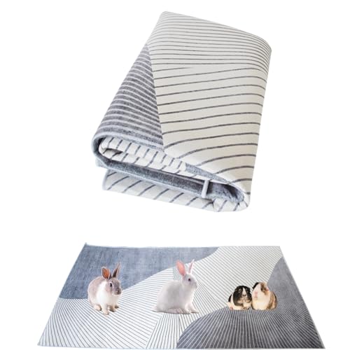 kathson 78.7×39.4in Extra Large Rabbit Cage Liner,Washable Bunny Floor Mat Reusable Non Slip Pet Playpen Mat for Hamster Chinchilla Cat Dog Guinea Pig