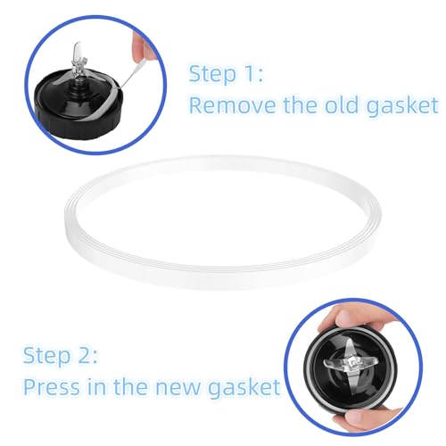 Hufopik 6 Pcs Gaskets 3.22 In suitable for Ninja Rubber Gasket Replacement Parts Seal O-Ring White for Ninja Single Serve Blender Blade 6 Fin Compatible with Nutri Ninja BL660 1100w 1500W BL770 BL740