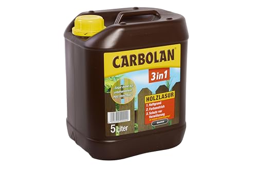 Carbolan 3in1 5L Ebenholz | Holzlasur | Holzschutz | Direkt auf unbehandeltem Holz streichbar
