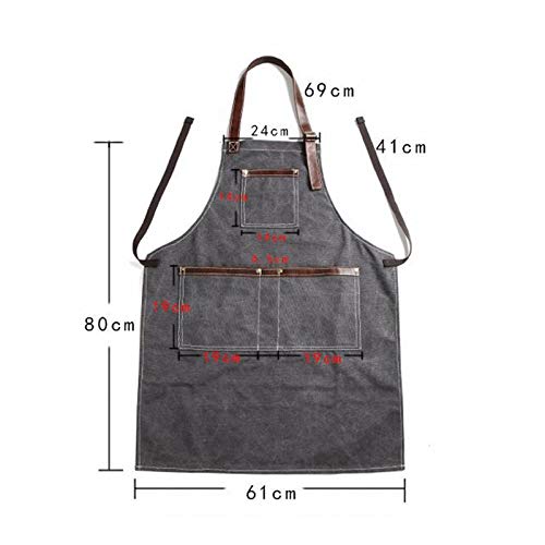 tablier Tablier à outils de travail Tabliers de toile réglable durable Unisexe avec poches à outils Cuisine Barber Barbec Heavy Duty Atelier Tablier
