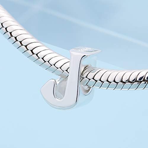 Miniatura 3 de Dijes de plata de ley 925 con letras del alfabeto que se ajustan a pulseras estilo Pandora, cuentas iniciales de la A a la Z para esposa, mamá,