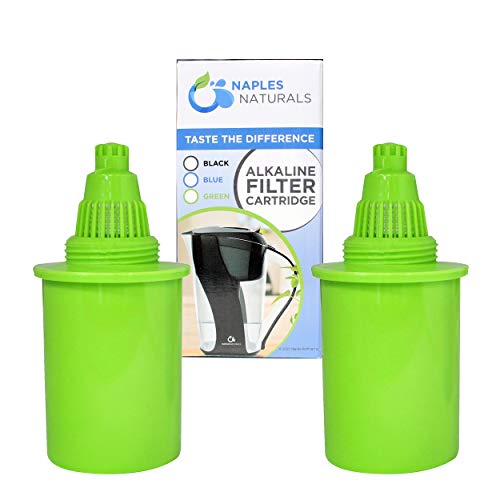 Naples Naturals 1089 Alkaline Water Pitcher Filter Replacement Cartridge, Green (Pack of 2) (AOK1089FGRNX2)