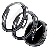 JETech Hülle mit Schutzfolie für Samsung Galaxy Watch 8 40mm, Gesamt Schutzhülle, Eingebaut Gehärtet Glas Displayschutz Hohe Empfindlichkeit, 2 Stück (Graphite)