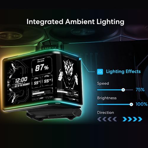 Image of Lian Li Hydroshift II OLED Curved 360P28 V2 Liquid CPU Cooler - 360mm AIO - 3x120mm P28V2 Fans - 6.67 inch Screen - 3D Animation Effects - Daisy-Chain, LGA 1851 /1700, AMD AM5 /4- Black (HS2OLDC36PB)