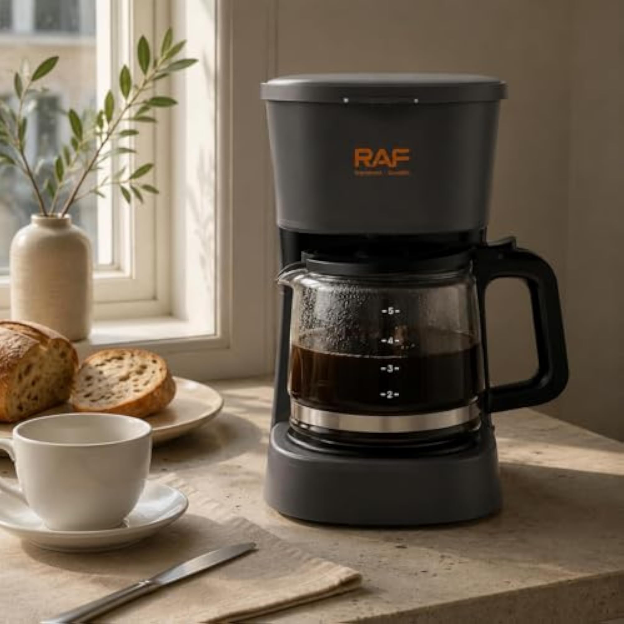 750 Ml Countertop Pour-Over Coffee Brewer with Keep-Warm Plate