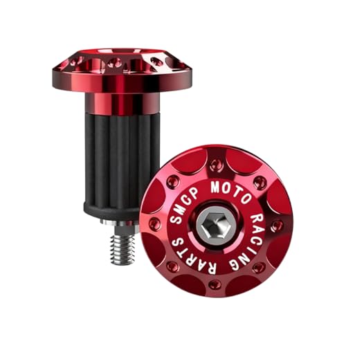 Norkmdi 2PCS Car Motorcycle Bar End Plug, Aluminum Alloy Motorbike Handlebar Grip End Caps, Motorbicycle Handlebar Expanding Locking Plug, Universal for Mountain Scooters (Red